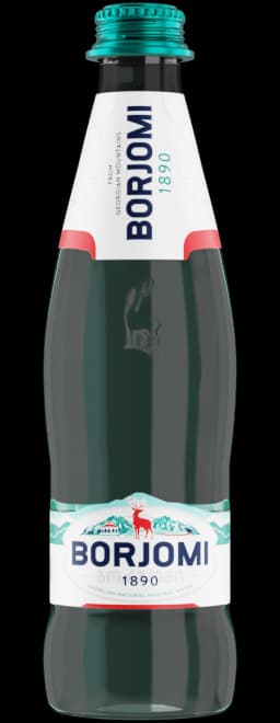 Borjomi sparkling natural mineral water glass bottle 0.33L